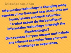 Information technology is changing many aspects of our lives and now