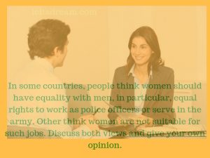In some countries, people think women should have equality with men