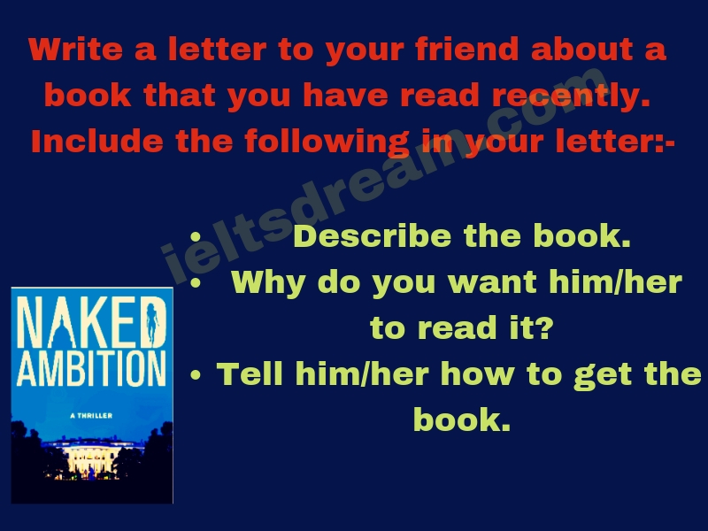 Write a letter to your friend about a book that you have read recently.