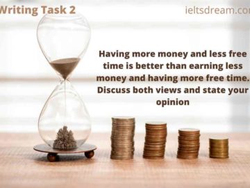 Having more money and less free time is better than earning less money and having more free time. Discuss both views and state your opinion